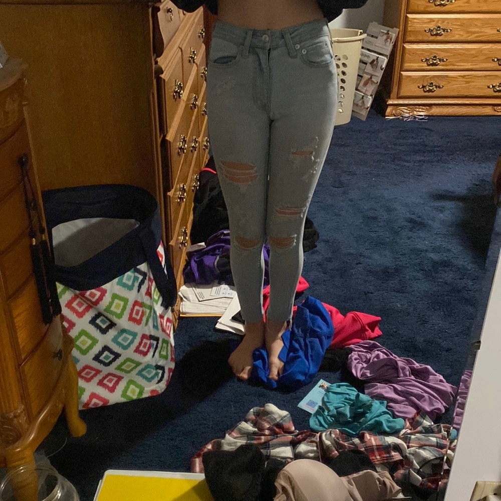 High rise Aeropostale ripped skinny leggings